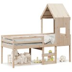 vidaXL Lit haut sans matelas 90x200 cm bois de pin massif