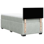 vidaXL Sommier à lattes de lit et matelas Gris clair 100x200cm Velours
