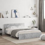 vidaXL Cadre de lit avec tête de lit gris béton 140x190 cm