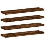 vidaXL Étagères murales 4 Pièces chêne fumé 40x10x1 5cm bois d'ingénierie