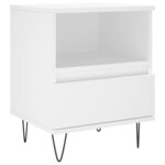 vidaXL Table de chevet Blanc 40x35x50 cm Bois d’ingénierie