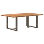 vidaXL Table à manger marron clair bois de chêne massif rectangulaire