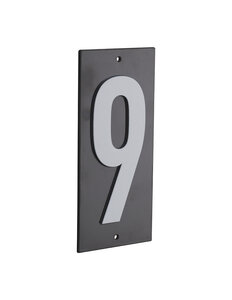 THIRARD - Plaque de signalisation 9 marquage blanc sur fond noir panneau ABS à visser 56x120mm - THIRARD