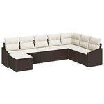 vidaXL Ensemble de salle à manger pour jardin 8 Pièces Marron et Crème