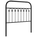 vidaXL Tête de lit métal noir 90 cm