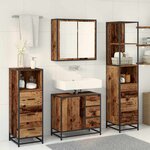 vidaXL Ensemble de mobilier de salle de bain 4 Pièces Bois Ancien