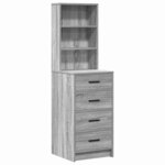 vidaXL Table de Toilette avec tiroir Gris clair 78.5 x 41 x 135 cm