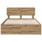 vidaXL Cadre de lit Chêne artisan 140 x 190 cm Pin massif