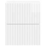 vidaXL Cabinet de chevet mural 2 Pièces Blanc brillant 33 x 34 5 x 40 cm