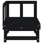 vidaXL Canapé d'angle de jardin noir bois de pin massif
