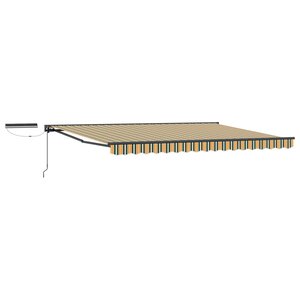 vidaXL Auvent rétractable électrique Vert  Jaune  Anthracite 4 × 3 m
