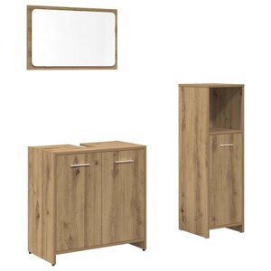 vidaXL Ensemble de meubles salle de bain 3 Pièces bois d'ingénierie