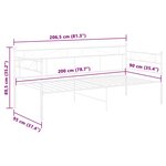 vidaXL Cadre de canapé-lit sans matelas blanc métal 90x200 cm