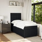 vidaXL Sommier à lattes de lit avec matelas Noir 90x200 cm Velours