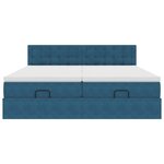 vidaXL Cadre de lit ottoman avec matelas bleu foncé 200x200 cm velours