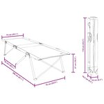 vidaXL Lit de camping pliant Motif de feuille 206 x 76 x 74 cm