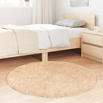 vidaXL Tapis Shaggy à poils longs NAVARRA beige 100x100 cm polyester