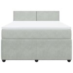 vidaXL Sommier à lattes de lit et matelas Gris clair 160x200cm Velours