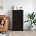 vidaXL Cabinet de Bureau Chêne noir 60 x 32 x 115 cm Bois d'ingénierie