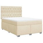 vidaXL Sommier à lattes de lit avec matelas Crème 140x200 cm Tissu