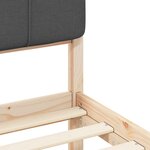 vidaXL Cadre de lit avec tête de lit rembourrée Gris foncé 90 x 190 cm