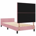 vidaXL Lit à ressorts avec tête de lit Rose 90 x 200 cm Velours