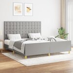 vidaXL Cadre de lit avec tête de lit Gris clair 160x200 cm Tissu