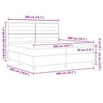 vidaXL Lit à ressorts avec matelas Marron foncé 200 x 200 cm tissu