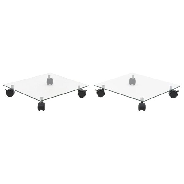 vidaXL Support carré pour plantes 2 Pièces Verre trempé 35 x 35 cm