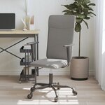 vidaXL Chaise de bureau réglable en hauteur gris foncé tissu