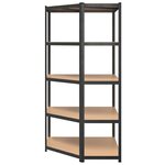 vidaXL Étagère d'angle 5 niveaux Gris Acier et bois d'ingénierie