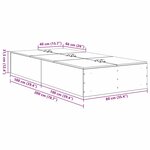 vidaXL Lit de rangement Gris Sonoma 80x200 cm