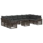 vidaXL Ensemble de canapé de jardin 11 Pièces Gris et Gris foncé