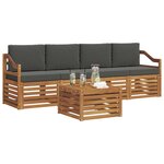 vidaXL Ensemble de canapés d'extérieur 5 Pièces Naturel et Anthracite