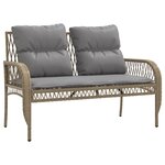 vidaXL Salon de jardin avec coussins 4 Pièces beige résine tressée