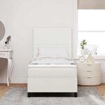 vidaXL Lit à ressort LED avec tête de lit Crème et Blanc 80 x 200 cm