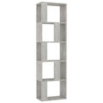 vidaXL Bibliothèque/Séparateur de pièce Gris béton Bois d’ingénierie