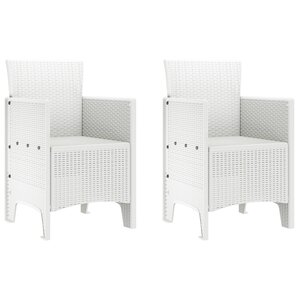 vidaXL Chaises de jardin 2 Pièces Blanc 53 x 49 x 85 cm Plastique