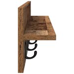 vidaXL Porte-manteau mural avec étagère Bois ancien 80 x 10.5 x 18 cm
