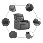 vidaXL Fauteuil inclinable électrique Gris Similicuir
