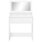vidaXL Tables de maquillage pour chambre avec tiroir Blanc brillant