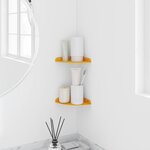 vidaXL Étagère Flottante d'Angle 2 pc Jaune moutarde 15 x 15 x 2 cm