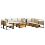 vidaXL Salon de jardin avec coussins 9 Pièces bois massif d'acacia