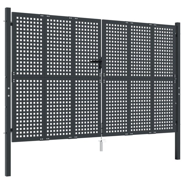 vidaXL Portail de jardin anthracite 300x250 cm acier