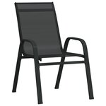 Ensemble de Salle à Manger de Jardin 3 Pièces vidaXL Textilène Noir et Acier