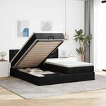 VidaXL Cadre de lit ottoman avec matelas noir 160x200 cm tissu