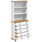 vidaXL Hutch ASKIM Blanc 91 x 40 x 200 5 cm Bois de pin massif