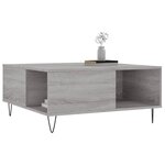 vidaXL Table basse sonoma gris 80x80x36 5 cm bois d'ingénierie