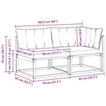 vidaXL Canapé d’extérieur milieu et coin avec coussin 2 Pièce Naturel