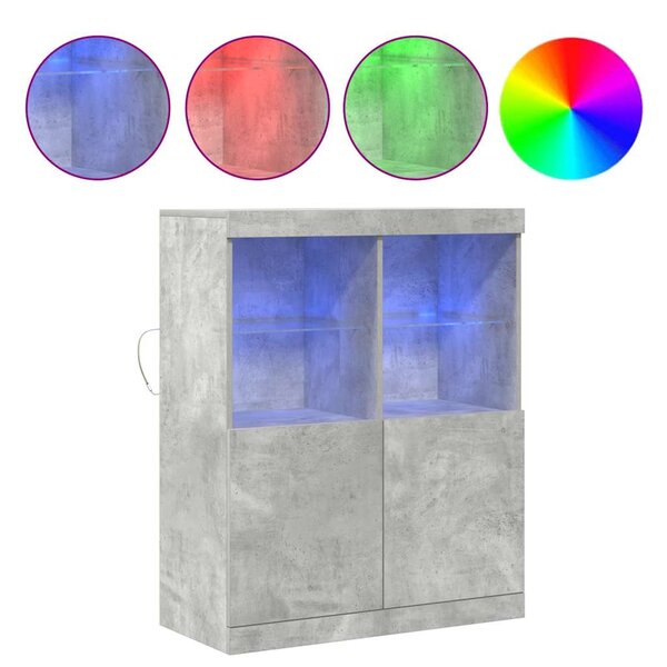 vidaXL Buffet gris béton 81x37x100 cm bois d'ingénierie